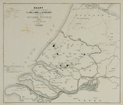 29123 Kaart van de provincie Zuid-Holland met aanduiding van de plaatsen waar in 1865 rundertyfus is uitgebroken.